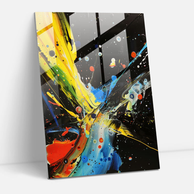Action Painting Glass Art - Bold Splatters And Fluid Shapes - Action Painting, Abstract Art, Glass Art, Colorful Art