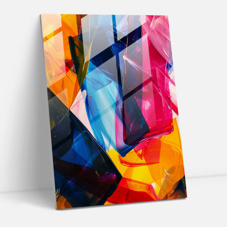 Abstract Shapes Action Painting Glass Print - Action Painting, Action Painting, Modern Art, Home Decoration