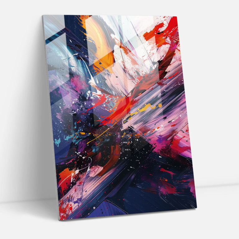 Dynamic Brush Strokes Action Painting Glass Wall Art - Action Painting, Wall Decoration, Action Painting, Glass Wall Art