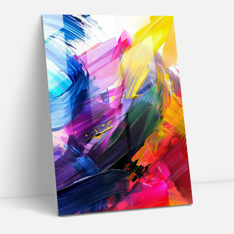Dynamic Action Painting Glass Wall Art - Action Painting, Glass Art, Wall Decoration, Action Painting