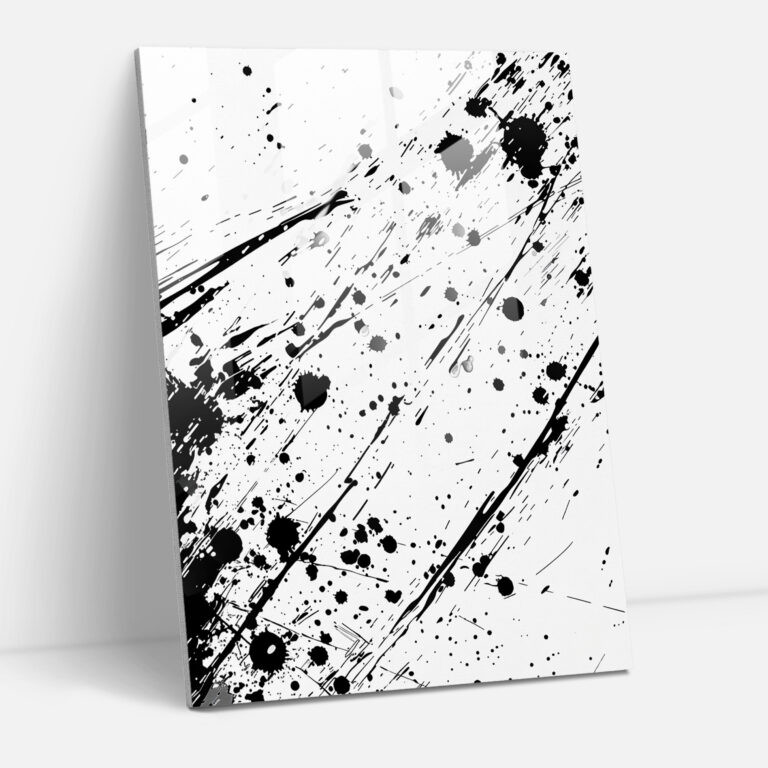 Bold Splatter Action Painting Glass Print - Action Painting, Glass Art, Home Decoration, Wall Decoration