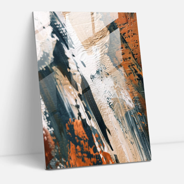 Earthy Action Painting Glass Wall Art - Action Painting, Wall Decoration, Home Decoration, Action Painting