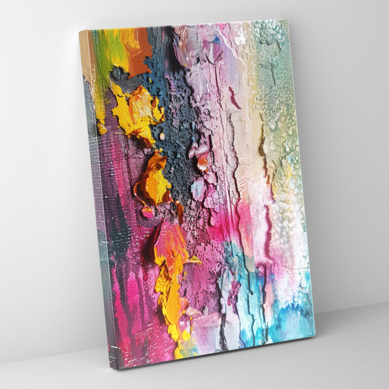 Action Painting Wall Decoration - Textured Layers - Action Painting, Canvas Wall Art, Canvas, Canvas Print