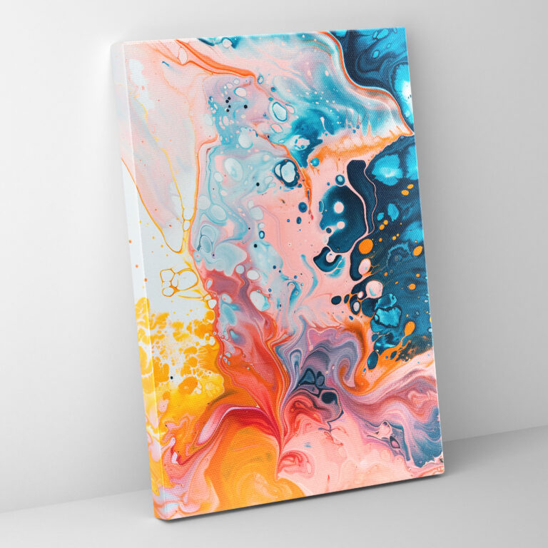 Action Painting Wall Decoration - Fluid Forms Canvas Print - Action Painting, Home Decoration, Action Painting, Canvas