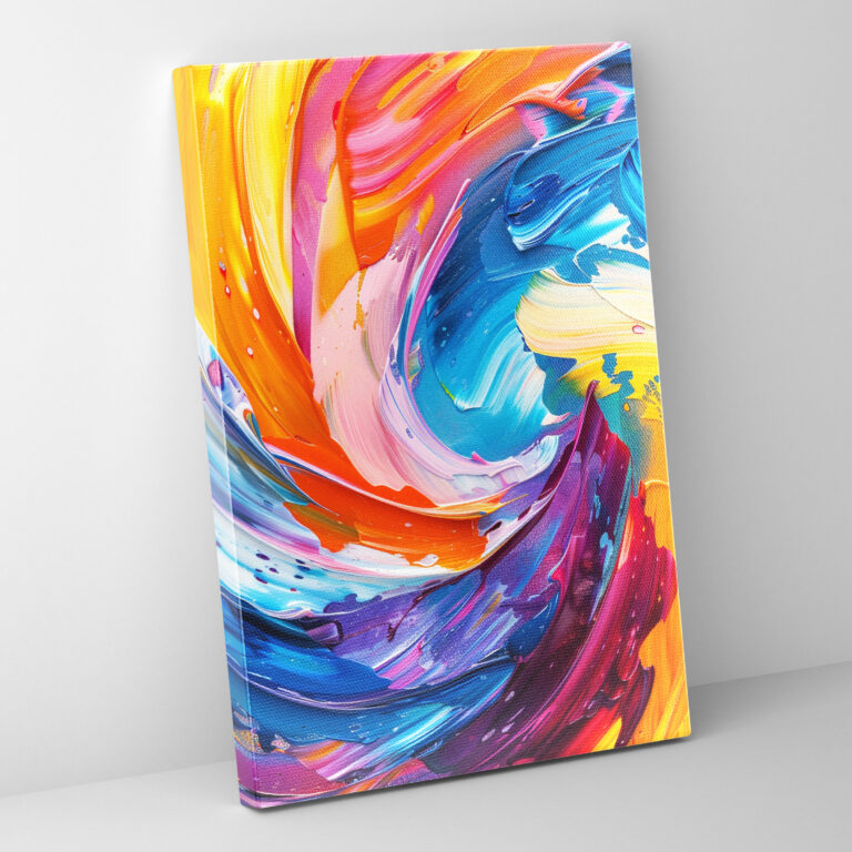 Action Painting Canvas Print: Colorful Abstract Swirl - Action Painting, Home Decoration, Action Painting, Canvas