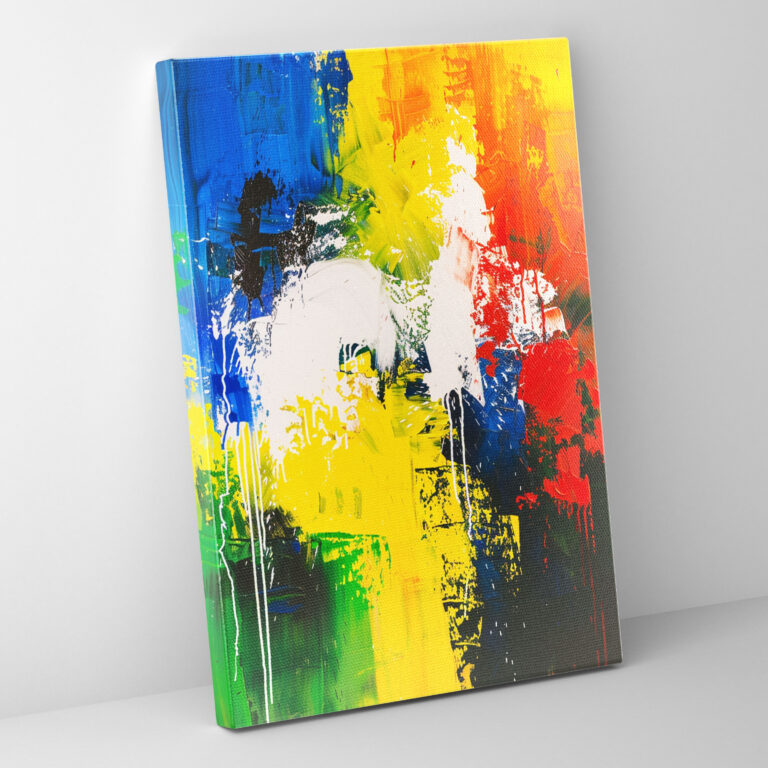 Action Painting Wall Decoration - Bold Vibrant Colors - Action Painting, Wall Decoration, Canvas Print, Action Painting