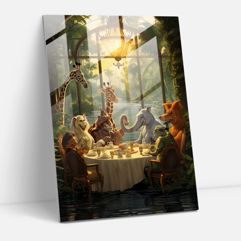 Animals Dressed Like Humans Glass Print - Animals Dressed Like Humans, Glass Wall Art, Wall Decoration, Home Decoration