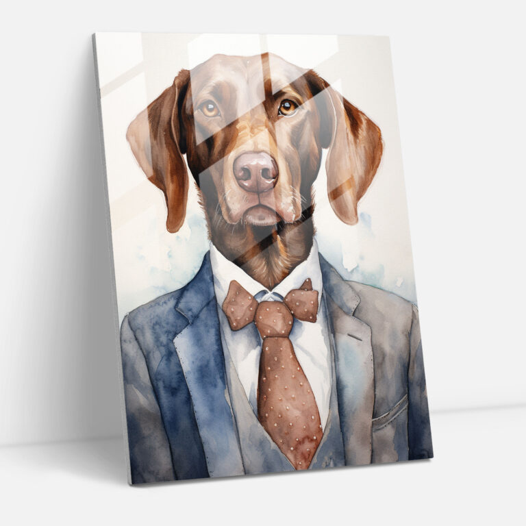 Animals Dressed Like Humans Glass Print - Animals Dressed Like Humans, Playful Expression, Glass Wall Art, Home Decoration
