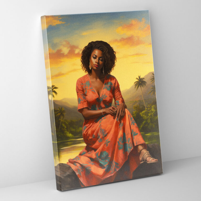 Afro Landscape Canvas Print - Afro, Peaceful Natural Landscape, Color Variations, Afro