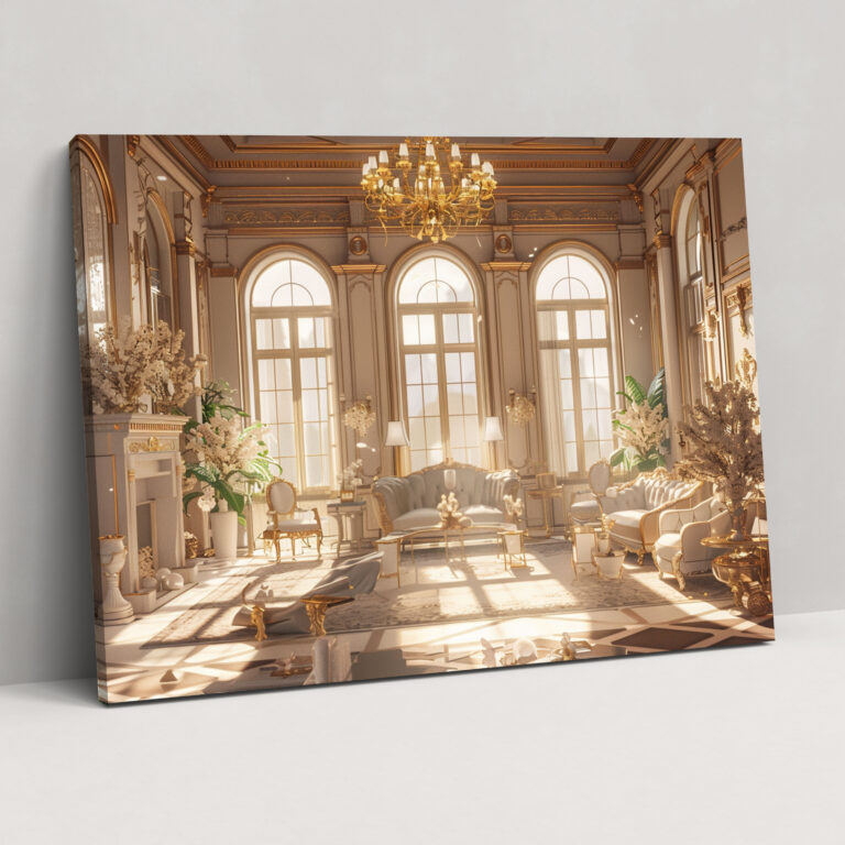 Golden Accents Canvas Print - Baroque Interior Wall Decoration - Caravaggio, Canvas, Wall Art, Canvas Wall Art