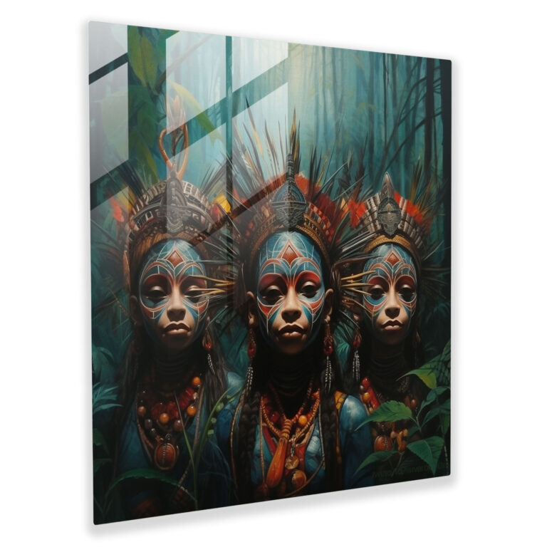Amazon Women Glass Print Wall Art - Amazon Women, Strength, Surrealistic Oil Painting, Glass Wall Art