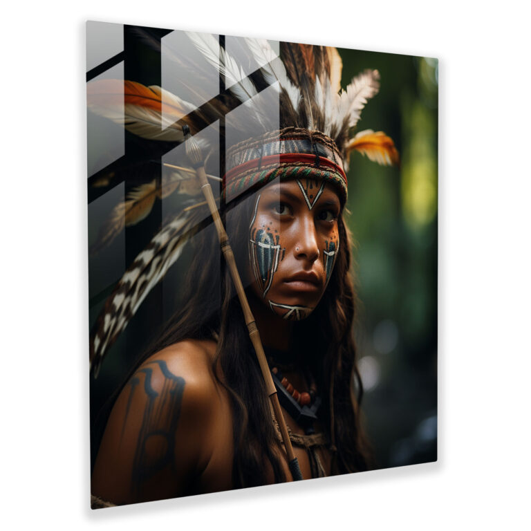 Focused Strength Of The Amazon Glass Print - Amazon Women, Warrior, Wall Decoration, Home Decoration
