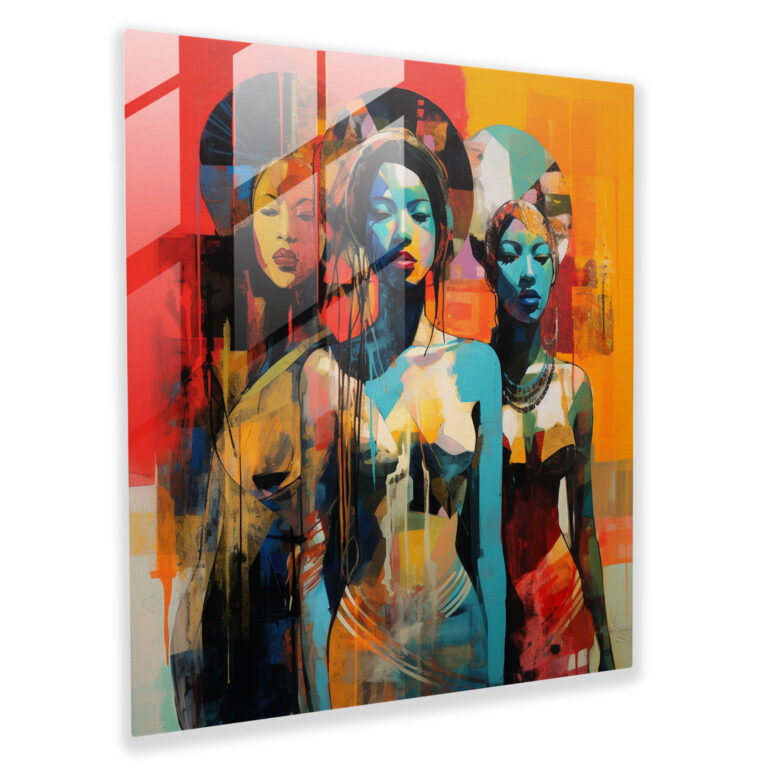 Amazon Women Glass Print - Amazon Women, Wall Decoration, Vibrant Colors, Amazon Women