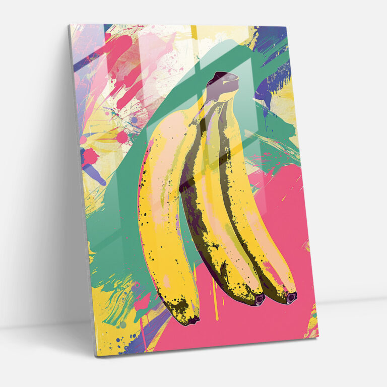 Andy Warhol Glass Art: Banana Illustration - Andy Warhol, Illustration, Modern Art, Wall Decoration