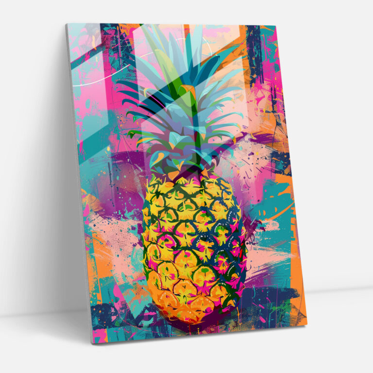 Andy Warhol Glass Print Pineapple Portrait - Andy Warhol, Andy Warhol, Pineapple, Patterns