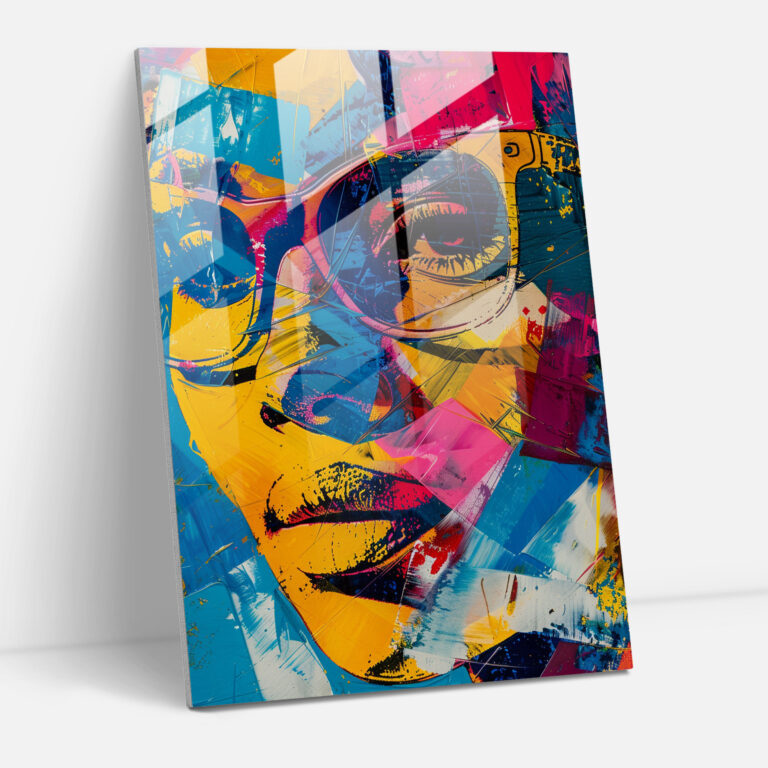Andy Warhol Glass Art: Abstract Face Portrait - Andy Warhol, Home Decoration, Andy Warhol, Abstract Art