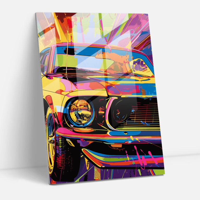 Andy Warhol Glass Wall Art - Dynamic Car Illustrations - Andy Warhol, Glass Wall Art, Car Illustrations, Wall Decoration