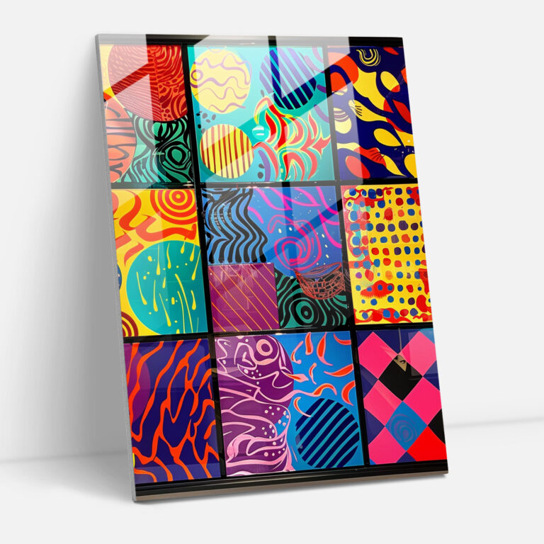 Andy Warhol Glass Print - Colorful Patterns - Andy Warhol, Glass Art, Wall Decoration, Andy Warhol