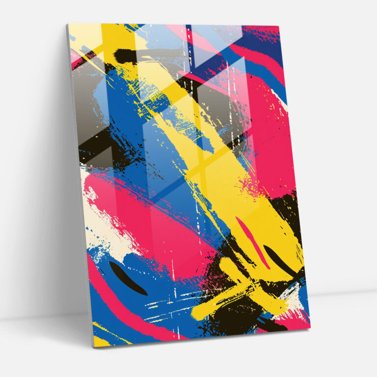 Andy Warhol Glass Print - Graphic Pattern In Bright Hues - Andy Warhol, Glass Wall Art, Andy Warhol, Glass Art