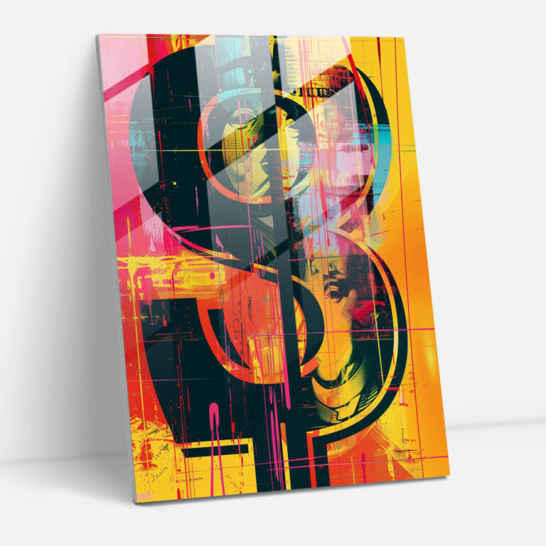 Andy Warhol Glass Wall Art Dollar Signs Modern Home Decoration - Andy Warhol, Home Decoration, Glass Wall Art, Modern Art