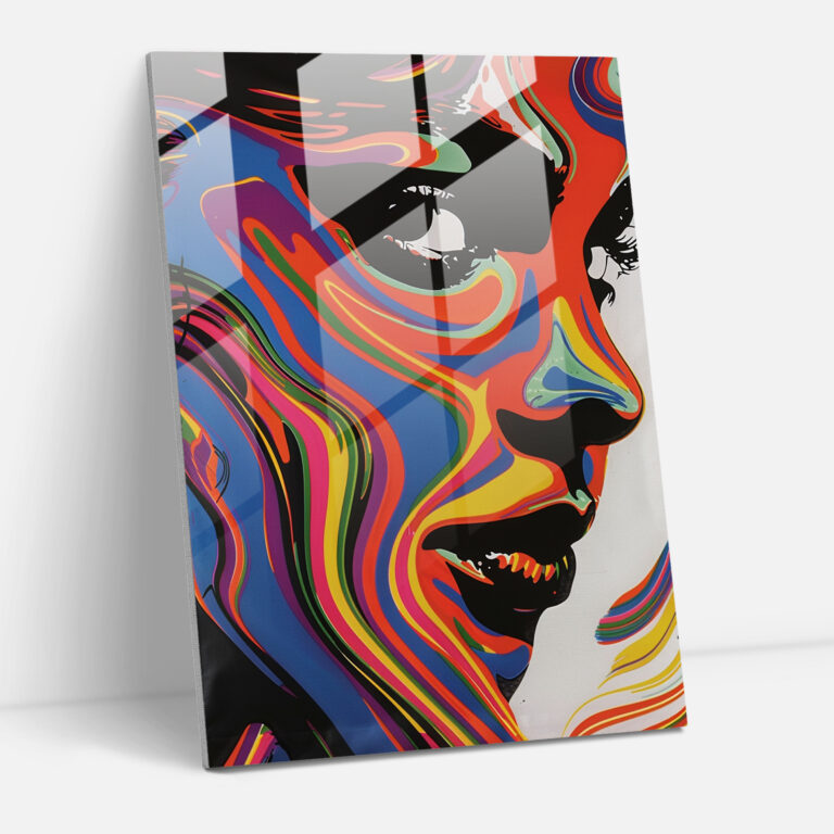 Rainbow Swirls Glass Print Wall Art - Andy Warhol, Glass Wall Art, Home Decoration, Wall Decoration