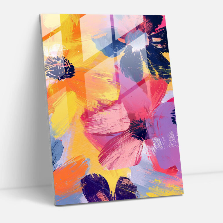 Flower Pattern Glass Print Wall Art - Andy Warhol, Glass Print, Glass Art, Home Decoration