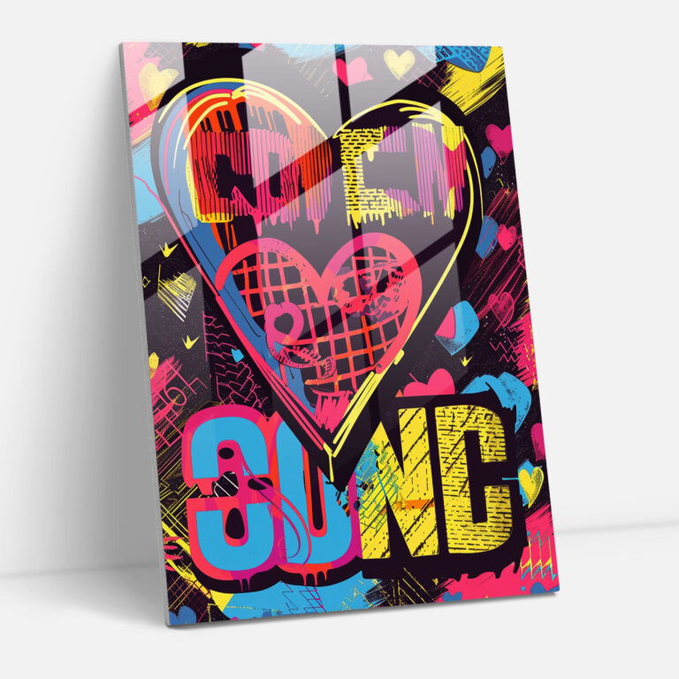 Love Typography Glass Print Wall Art - Andy Warhol, Modern Art, Wall Decoration, Glass Print