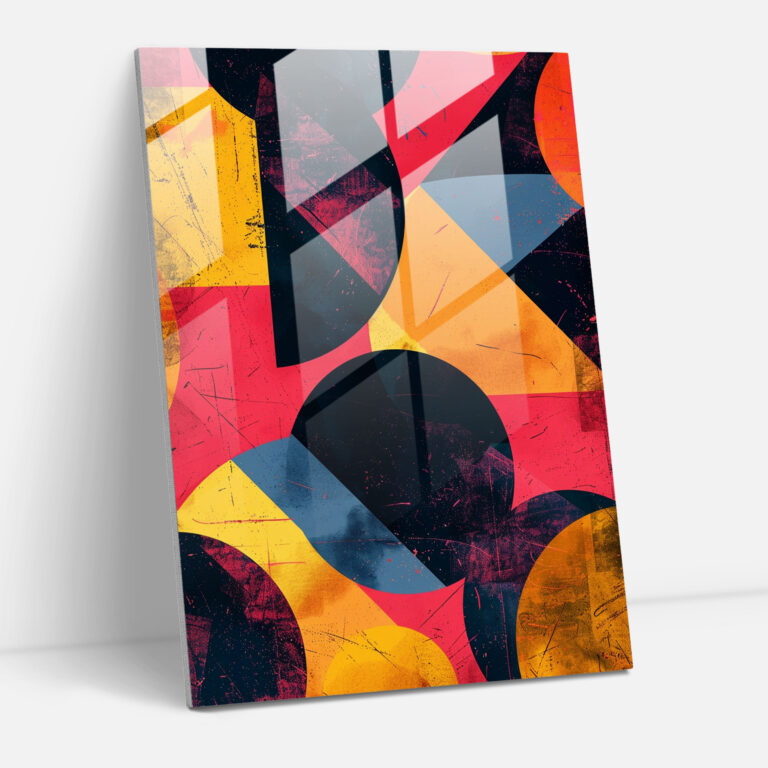 Andy Warhol Glass Wall Art Bold Geometric Shapes - Andy Warhol, Home Decoration, Andy Warhol, Glass Wall Art