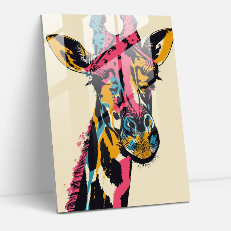 Andy Warhol Glass Print Whimsical Animal Illustration - Andy Warhol, Glass Print, Home Decoration, Modern Art