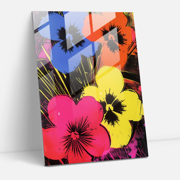 Andy Warhol Glass Art - Vibrant Flower Design - Andy Warhol, Vibrant Colors, Glass Art, Andy Warhol