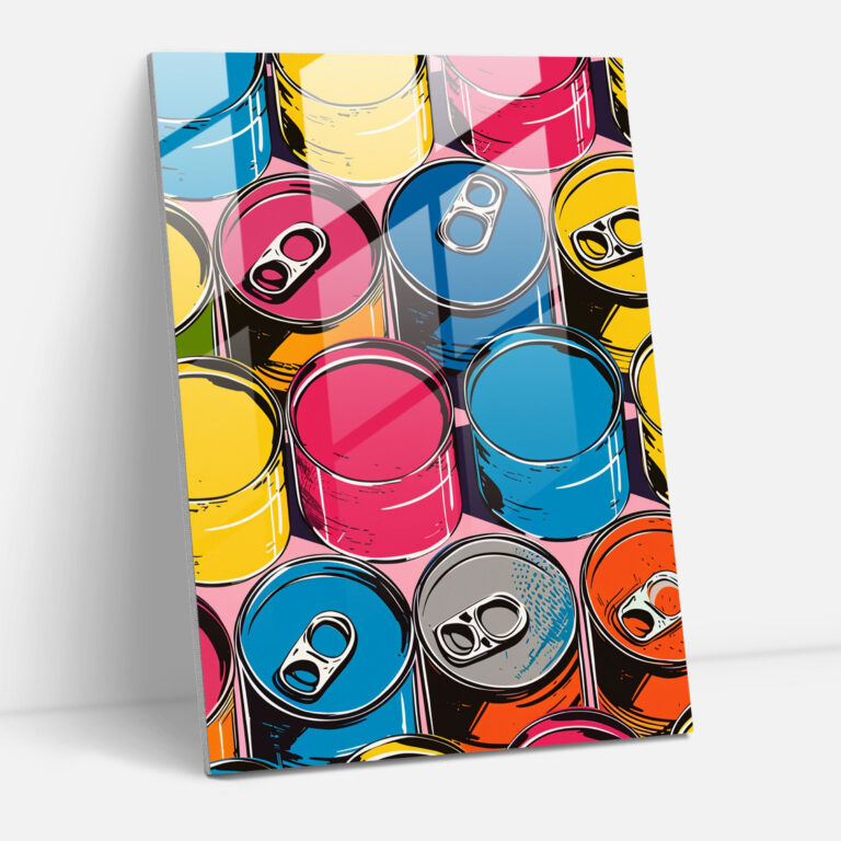 Andy Warhol Home Decoration - Iconic Soup Cans Pattern - Andy Warhol, Andy Warhol, Wall Decoration, Glass Print