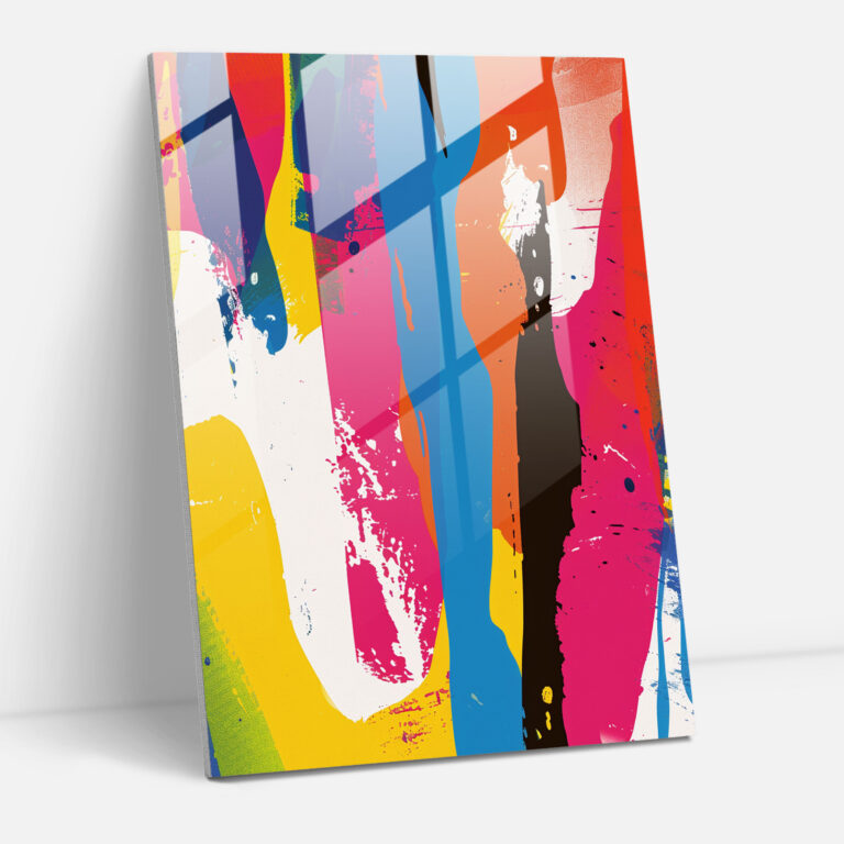 Andy Warhol Glass Print - Abstract Campbell's Soup Inspired Glass Wall Art - Andy Warhol, Abstract Art, Andy Warhol, Modern Art