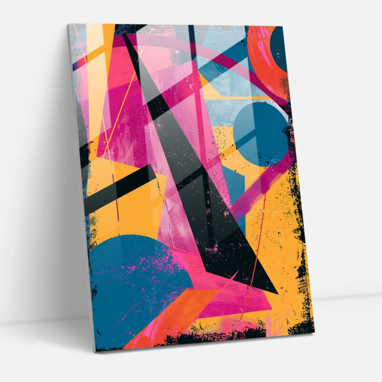 Andy Warhol Glass Print - Abstract Geometric Shapes Glass Wall Art - Andy Warhol, Glass Wall Art, Home Decoration, Wall Decoration
