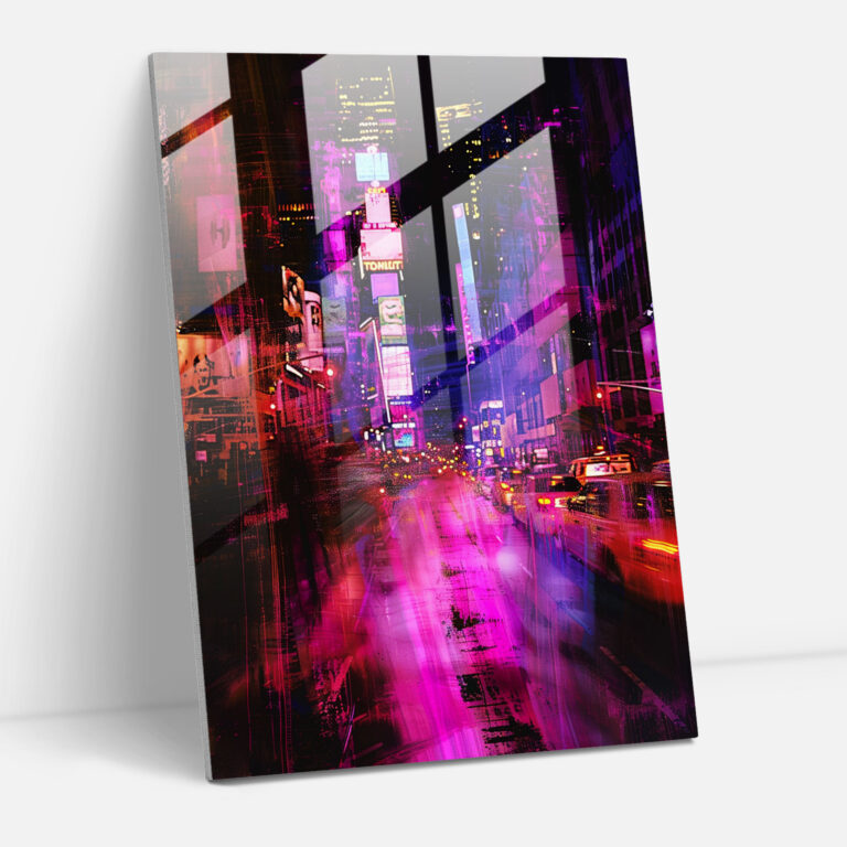 Andy Warhol Glass Print - Abstract Cityscape Glass Wall Art - Andy Warhol, Wall Decoration, Home Decoration, Glass Wall Art