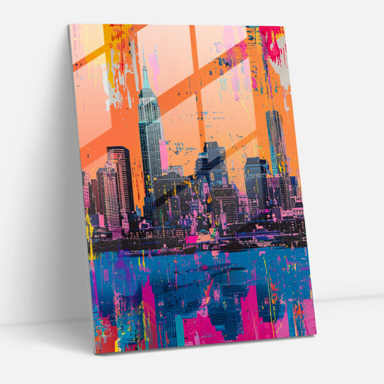 City Skyline Glass Print - Andy Warhol, Modern Art, Glass Wall Art, Wall Decoration