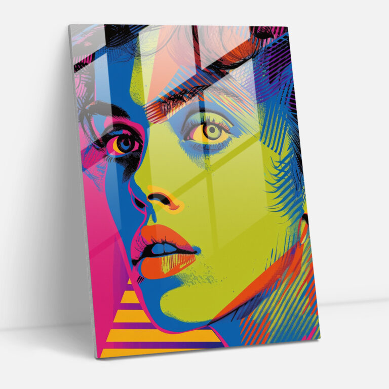 Andy Warhol Glass Print - Colorful Pop Art Portrait - Andy Warhol, Glass Wall Art, Wall Decoration, Home Decoration