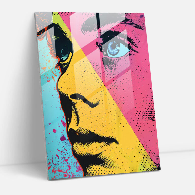 Andy Warhol Glass Print - Pop Art Comic Book Design - Andy Warhol, Glass Print, Modern Art, Glass Art