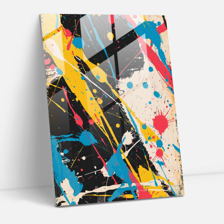 Andy Warhol Glass Wall Art - Abstract Splatter Paint Design - Andy Warhol, Andy Warhol, Home Decoration, Wall Decoration