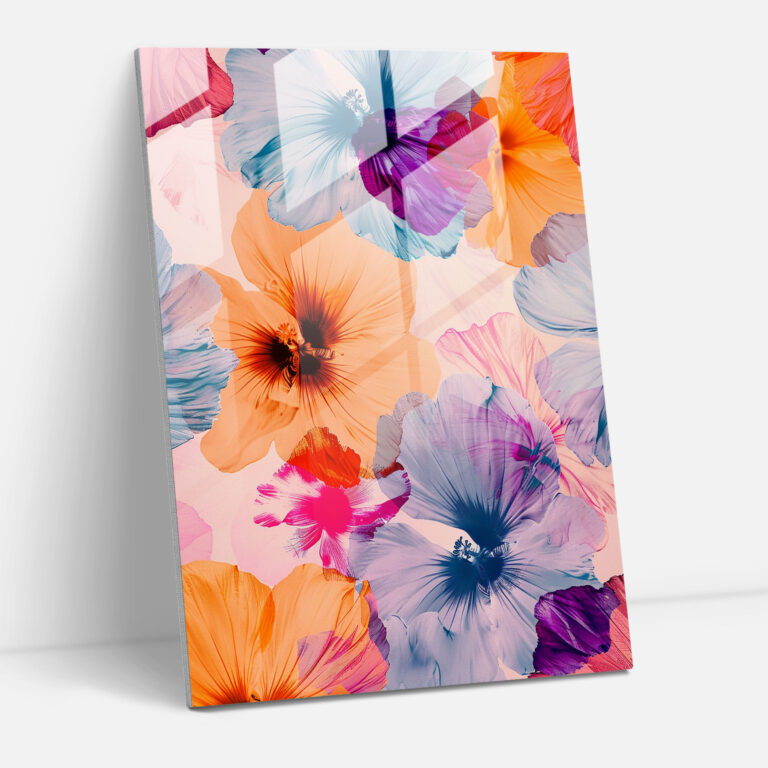 Andy Warhol Flower Glass Print - Andy Warhol, Pastel Colors, Flower Patterns, Andy Warhol