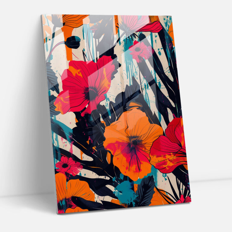 Andy Warhol Glass Print - Vibrant Florals - Andy Warhol, Modern Art, Andy Warhol, Glass Print