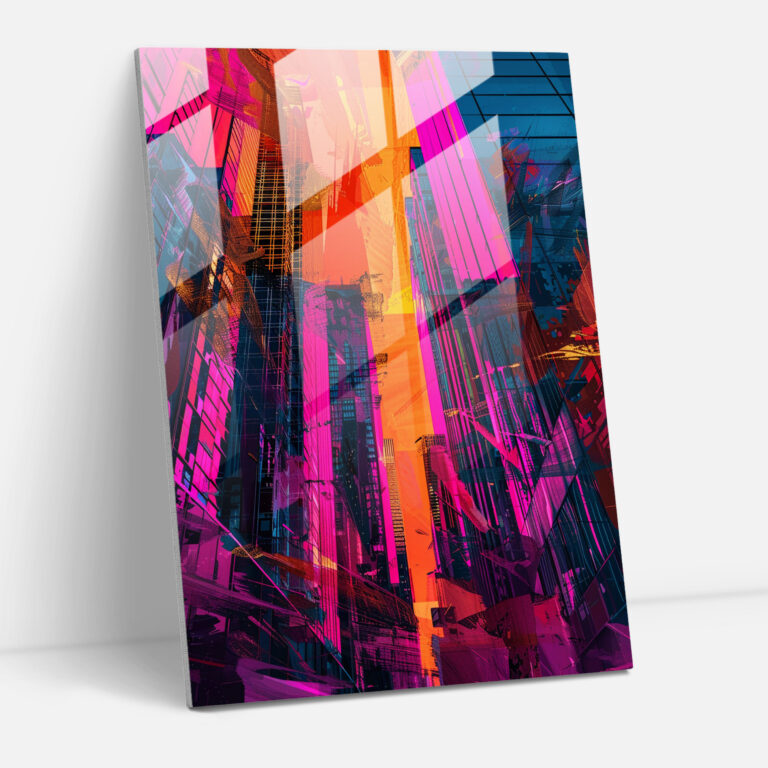 Andy Warhol Wall Decoration - Neon Cityscape - Andy Warhol, Andy Warhol, Glass Wall Art, Glass Art