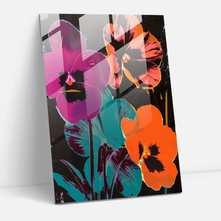 Andy Warhol Home Decoration - Flowers - Andy Warhol, Modern Art, Glass Wall Art, Home Decoration