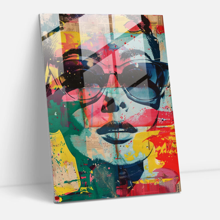 Andy Warhol Celebrity Portrait Collage Glass Print - Andy Warhol, Glass Print, Home Decoration, Glass Art