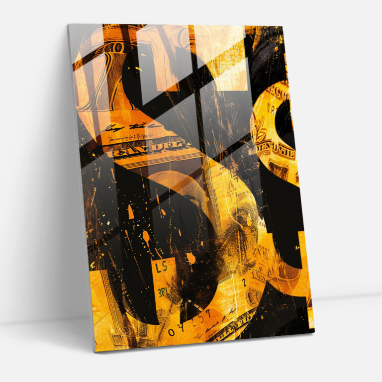 Andy Warhol Abstract Dollar Signs Glass Wall Art - Andy Warhol, Home Decoration, Modern Art, Wall Decoration