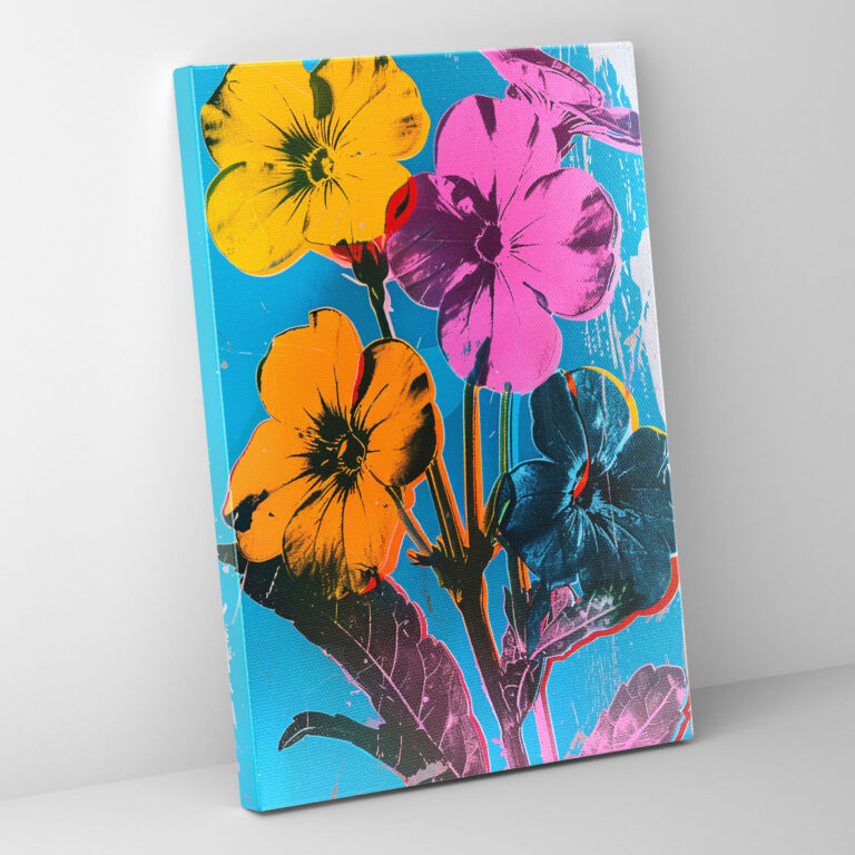 Andy Warhol Canvas Print Colorful Flowers - Andy Warhol, Canvas Wall Art, Home Decoration, Andy Warhol