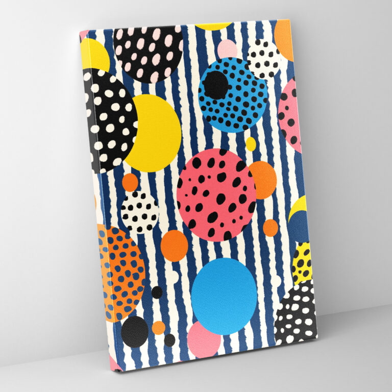Andy Warhol Wall Decoration - Whimsical Pattern Of Polka Dots And Stripes - Andy Warhol, Home Decoration, Wall Decoration, Andy Warhol