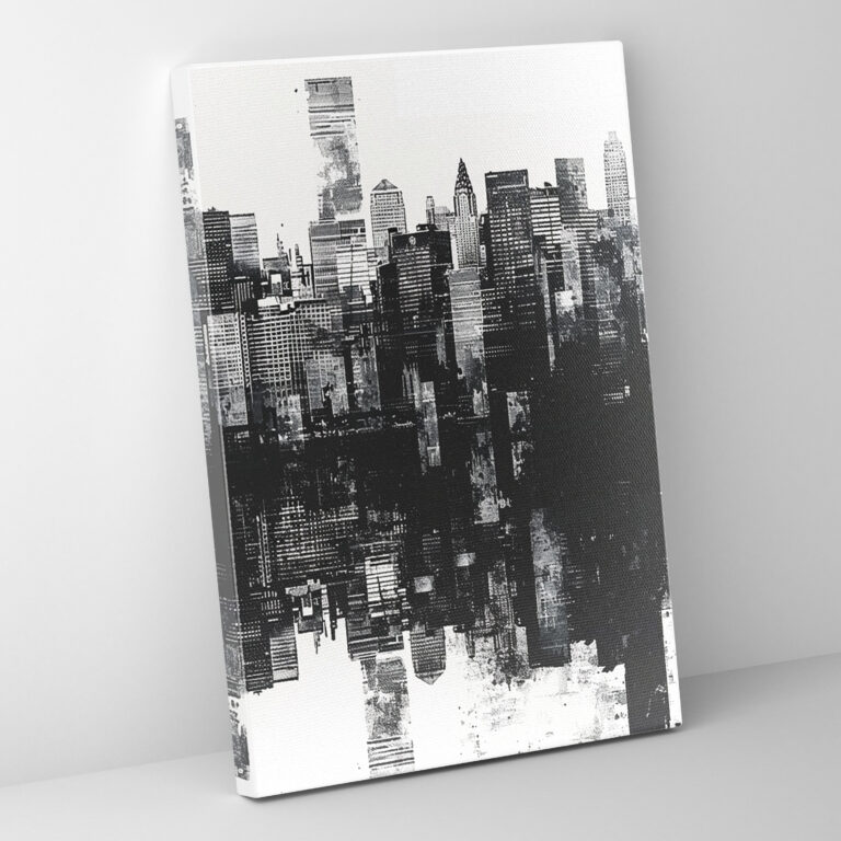 Andy Warhol Canvas Print - Monochromatic City Skyline With A Pop Art Twist - Andy Warhol, Wall Art, Canvas, Canvas Wall Art