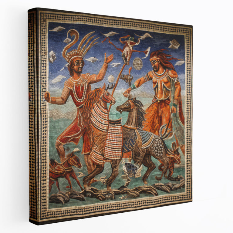 Anatolia Canvas Print - Ancient Mosaic Art With Mythological Scene - Anatolia, Home Decoration, Ancient Mosaic Art, Wall Decoration