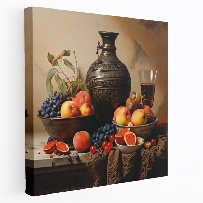 Anatolia Canvas Print - Realistic Oil Painting Of Anatolian Fruits And Pottery - Anatolia, Canvas Print, Anatolia, Canvas