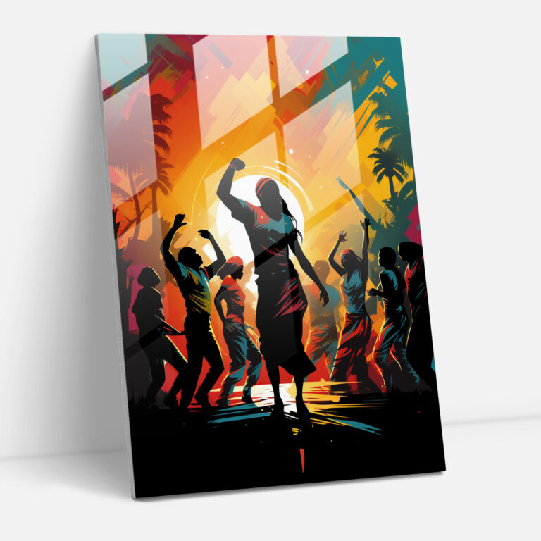 Afrobeat Dance Glass Print - Afro, Afrobeat Music, Glass Wall Art, Afro